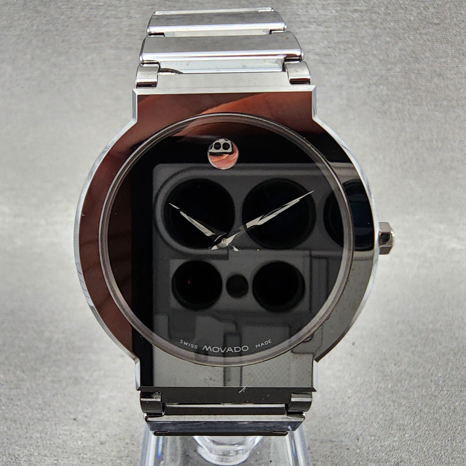 Movado Valor Watch Men 34mm Black Dial Tungsten Round 0604409 New Battery1