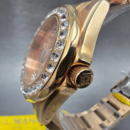 Invicta Dive Watch Women 38mmRose Dial Rose Gold Tone Date 15253 New Battery2