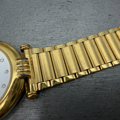 Playboy Watch Men 34mm White Dial Gold Tone Round 5307 BROKEN BAND New battery6