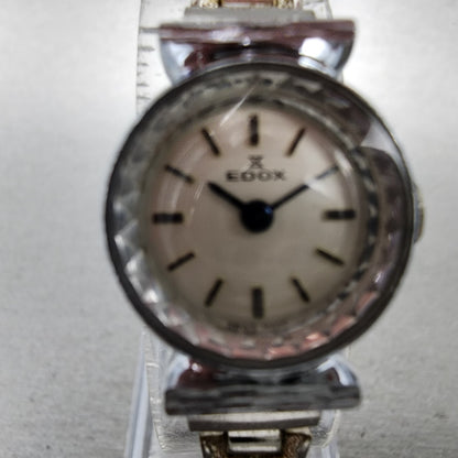 EDOX Watch Women 18mm White Dial Steel Round Manual Wind Runs Vintage1