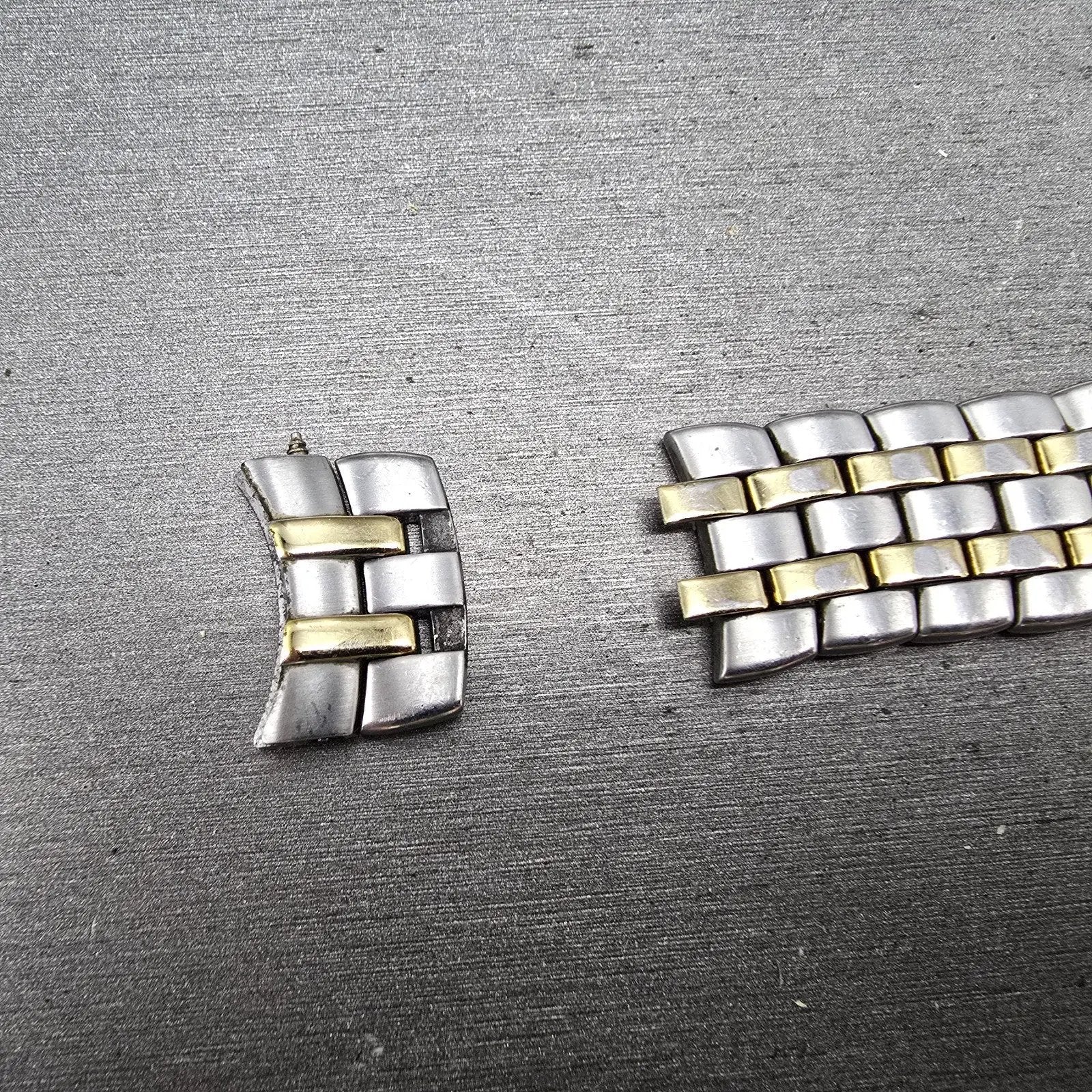 Citizen Bracelet 20mm Stainless Steel Two Tone Tri Folding Clasp VTG READ!!!!!!!4