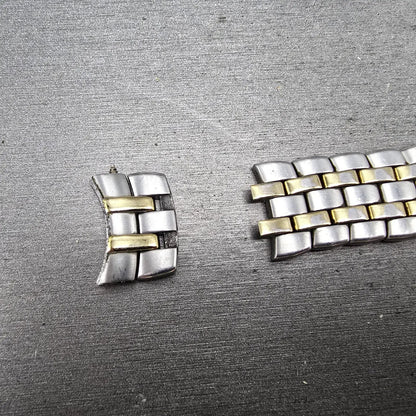 Citizen Bracelet 20mm Stainless Steel Two Tone Tri Folding Clasp VTG READ!!!!!!!4