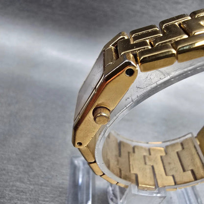 Bulova Watch Women 15mm White Dial Gold Tone Rectangle 97S82 New Battery2