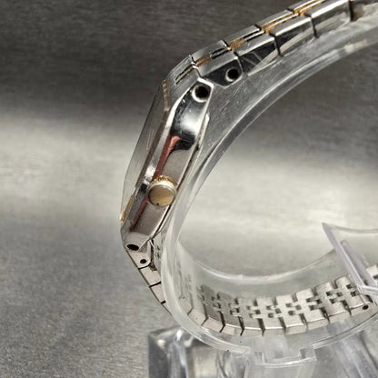 Seiko Watch Women 16mm Silver Dial Two Tone Rectangle 2C20-5209 New Battery VTG2