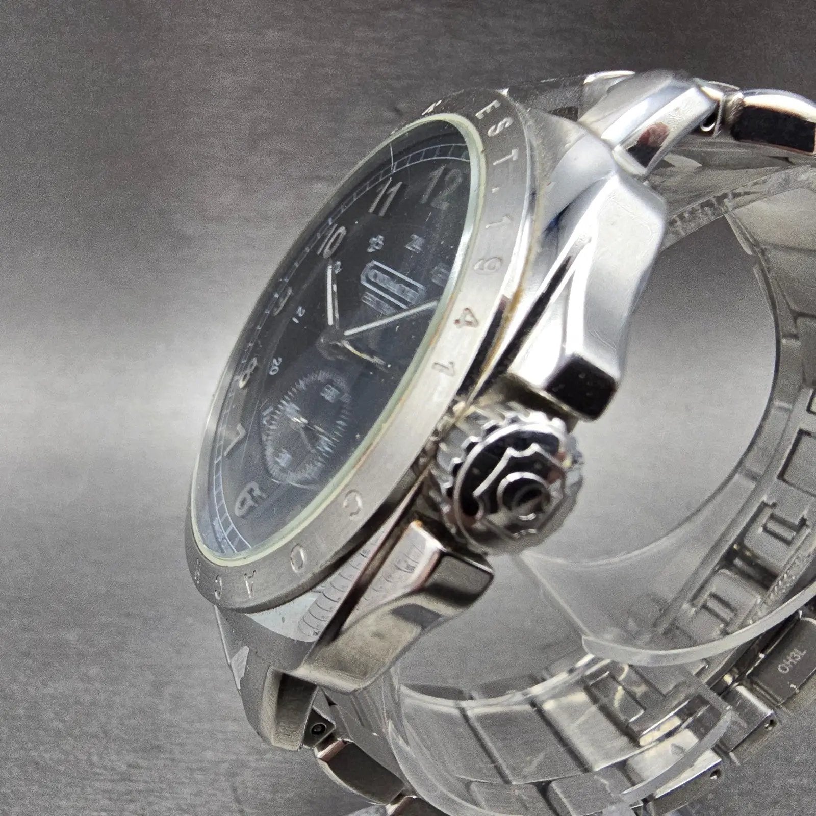 Coach Watch Men 42mm Black Dial Stainless Steel Small Seconds New Battery2