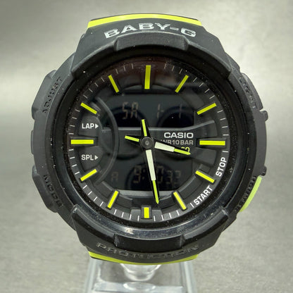 Casio Baby-G BGA-240 Watch Women 43mm Analog Digital Black Green Alarm New Batt0