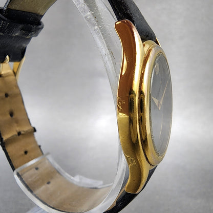Movado Museum Watch Women 28mm Black Dial Gold Tone Round 87 E4 0823 New Battery3
