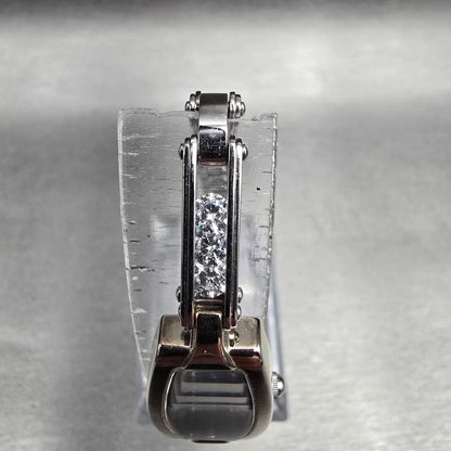 Bulova Watch Women 14mm Black Dial Silver Tone Rectangle 96T15 New Battery JP454