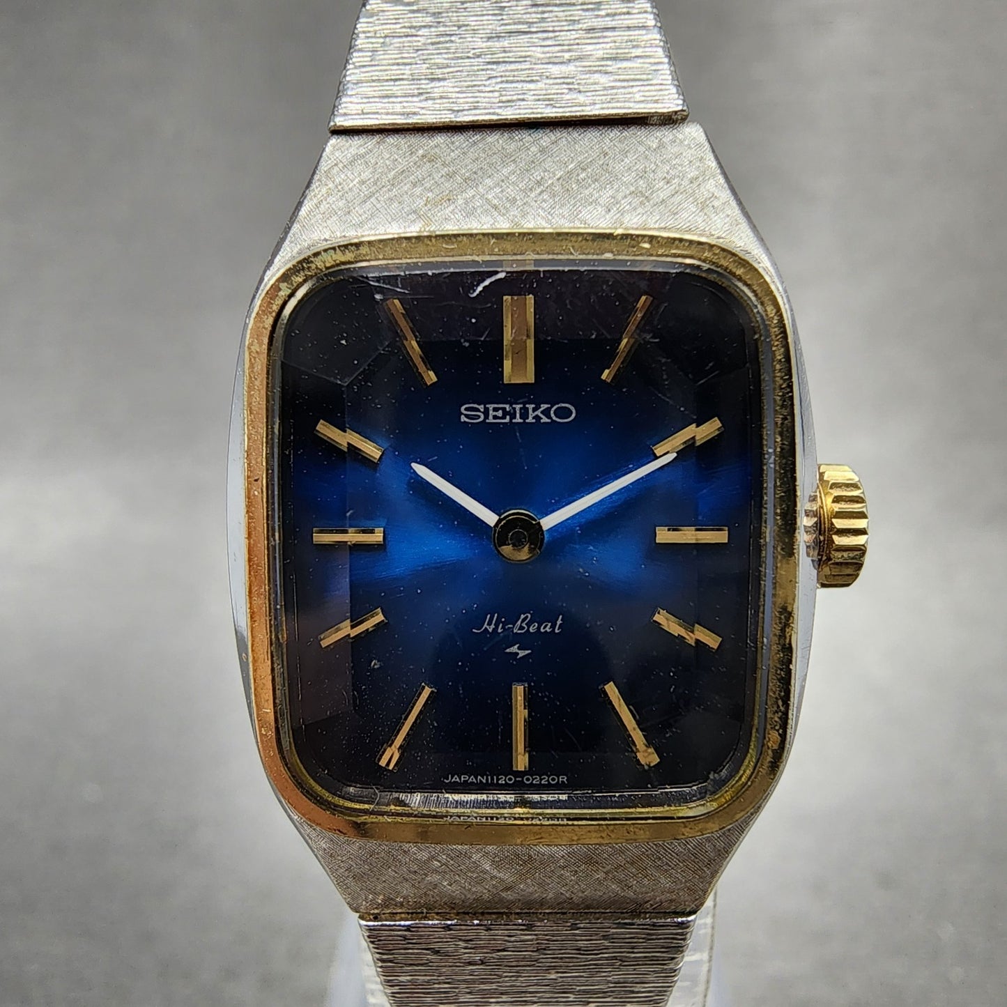 Seiko Watch Women 20mm Blue Dial Silver Tone Manual Rectangle 11203070 Runs1