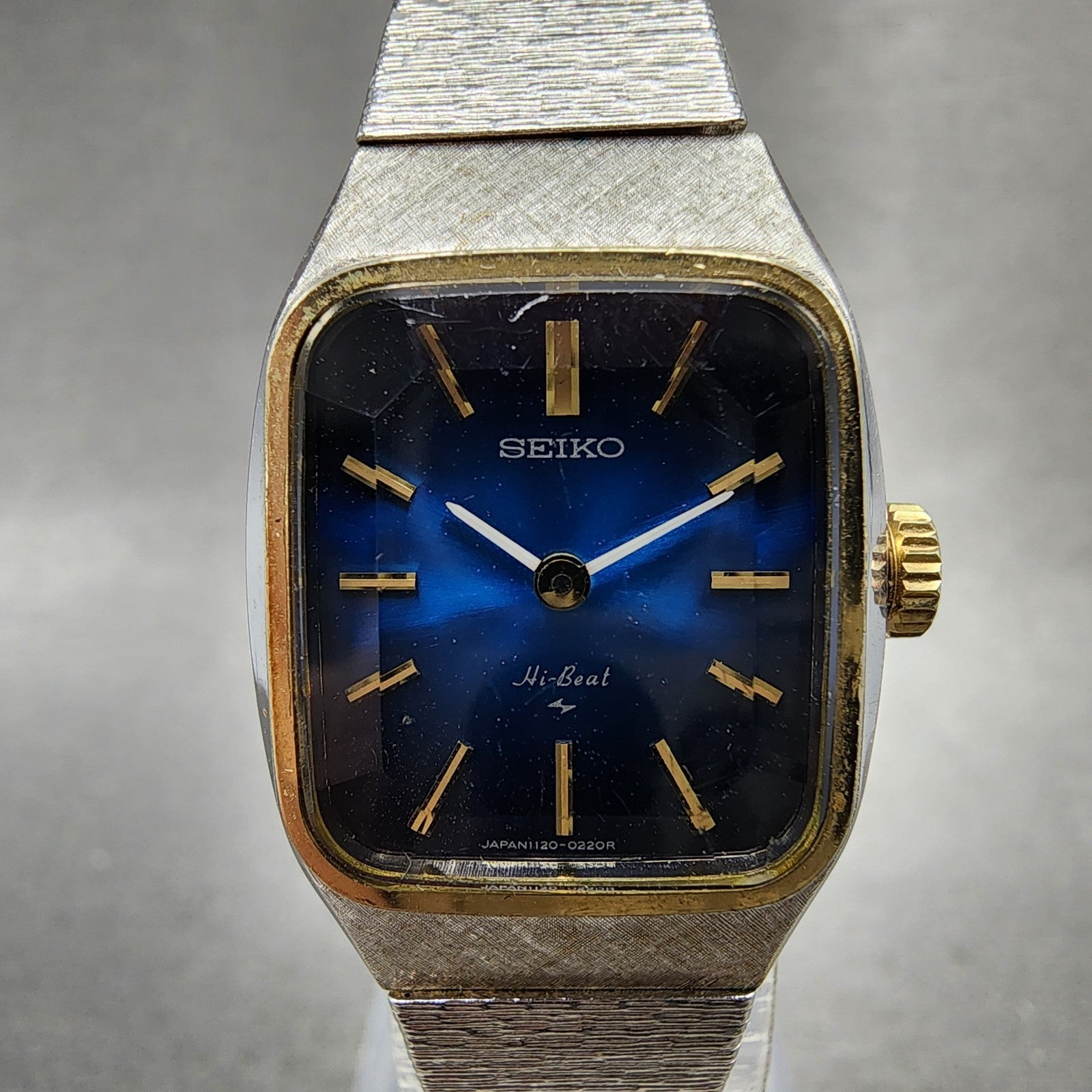 Seiko Watch Women 20mm Blue Dial Silver Tone Manual Rectangle 11203070 Runs1