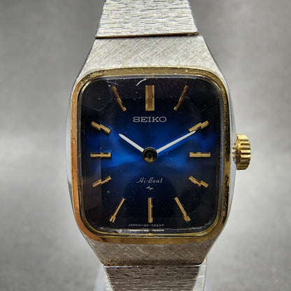 Seiko Watch Women 20mm Blue Dial Silver Tone Manual Rectangle 11203070 Runs1