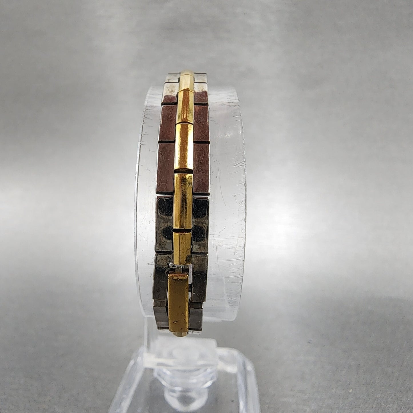 Seiko Tank Watch Women 13mm White Dial two Tone Rectangle 2e207479 New Battery7