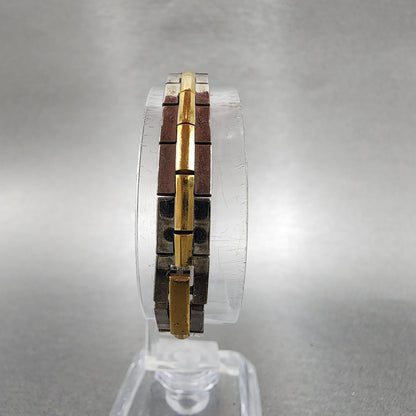 Seiko Tank Watch Women 13mm White Dial two Tone Rectangle 2e207479 New Battery7
