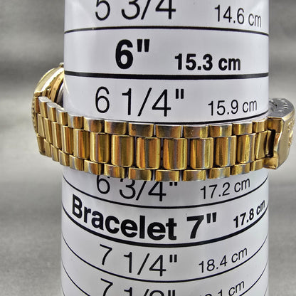 Seiko SQ Watch Women 24mm Gold Dial Gold Tone Daydate Round 2A20-0030 New Batt9