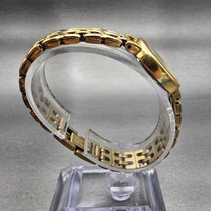 Seiko Watch Women 21mm Gold Dial Gold Tone Round 1N00-1E09 New Battery Vintage8
