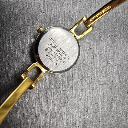 Citizen Watch Women 20mm Black Dial Gold Tone Round 5920-H01393 New Battery10
