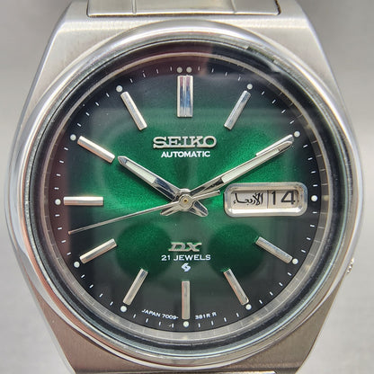 Seiko DX Automatic Watch Men 37mm Green Dial Steel Daydate 7009786A Runs1