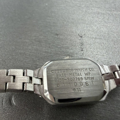 Citizen CQ Watch Women 13mm Silver Dial Silver Tone Rectangle New Battery NHJDS9