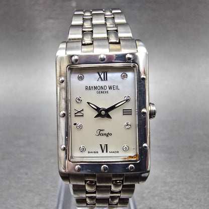 Raymond Weil Tango Watch 19mm MOP Dial Silver Tone Rectangle 5971 New Battery FG0