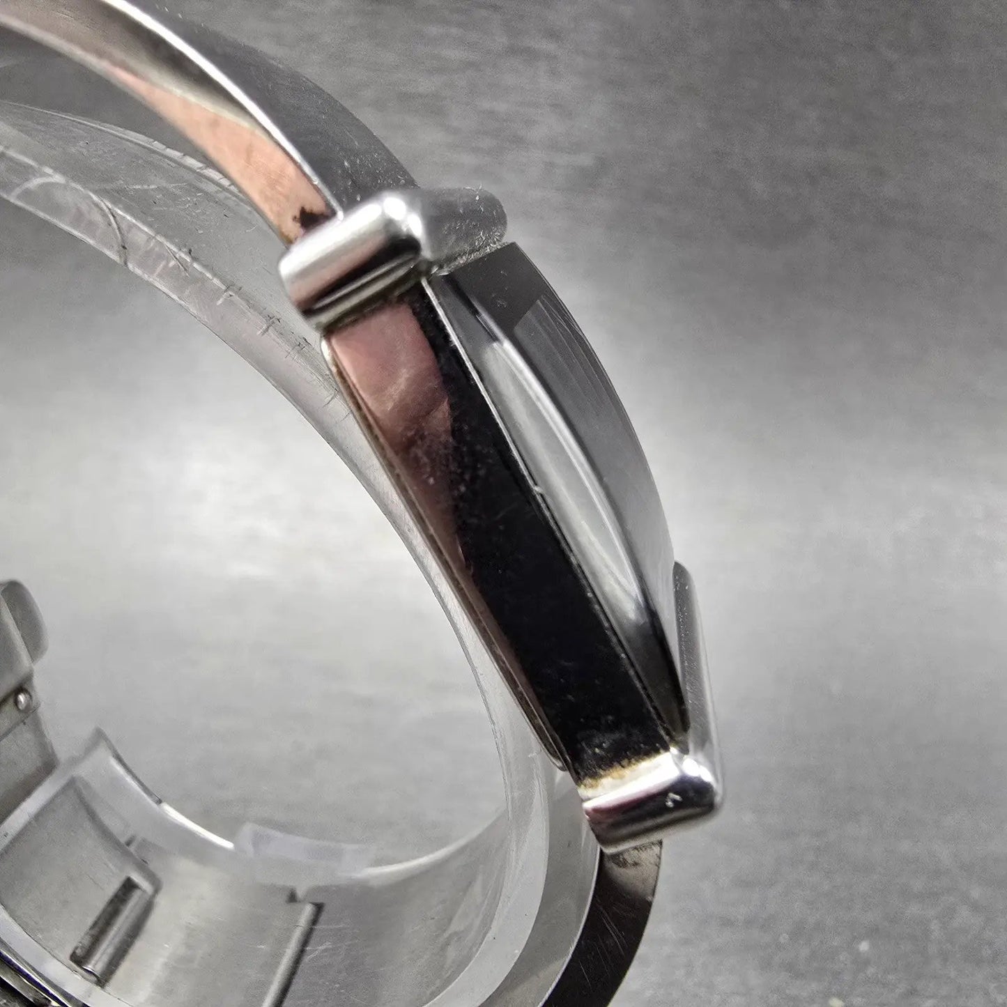 Citizen Eco-Drive Tank Watch Women 21mm Black Dial Silver Tone B020-Y70620 Runs3