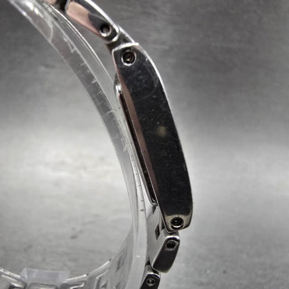 Citizen Eco-Drive Tank Watch Women 17mm Black Dial Silver Tone B023-S000068 Runs3