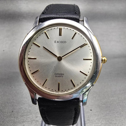 Citizen Exceed Watch Men 32mm Silver Dial Two Tone Round 3920-C90946 New Battery0