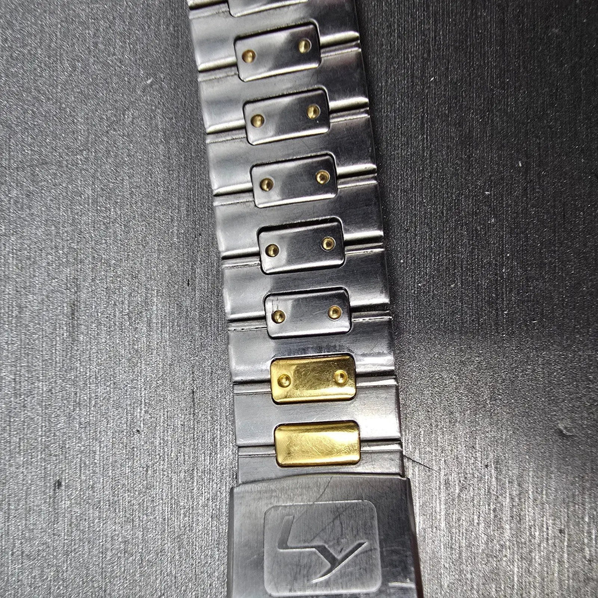 Seiko Landy Bracelet 18mm Stainless Steel Two Tone Folding Clasp VTG Japan3