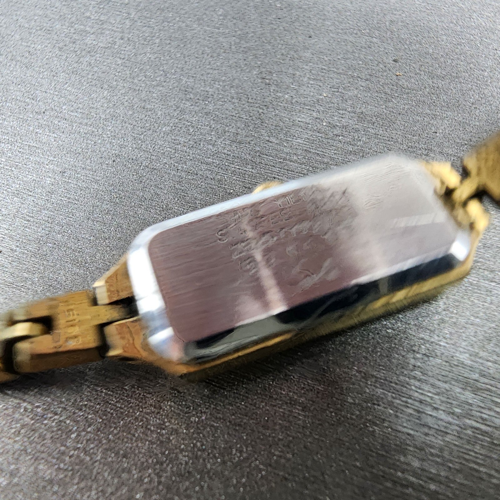 Seiko Watch Women 12mm Champagne Dial Gold Tone Rectangle 2E205179 New Battery9