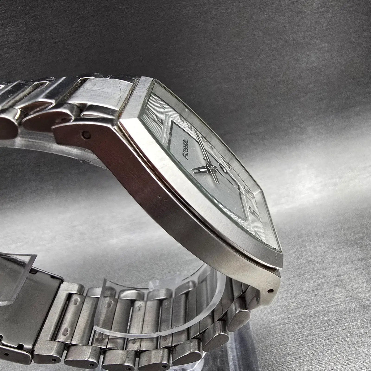 Fossil Arkitekt Watch Men 38mm Silver Dial Silver Tone Date FS-4380 New Battery3