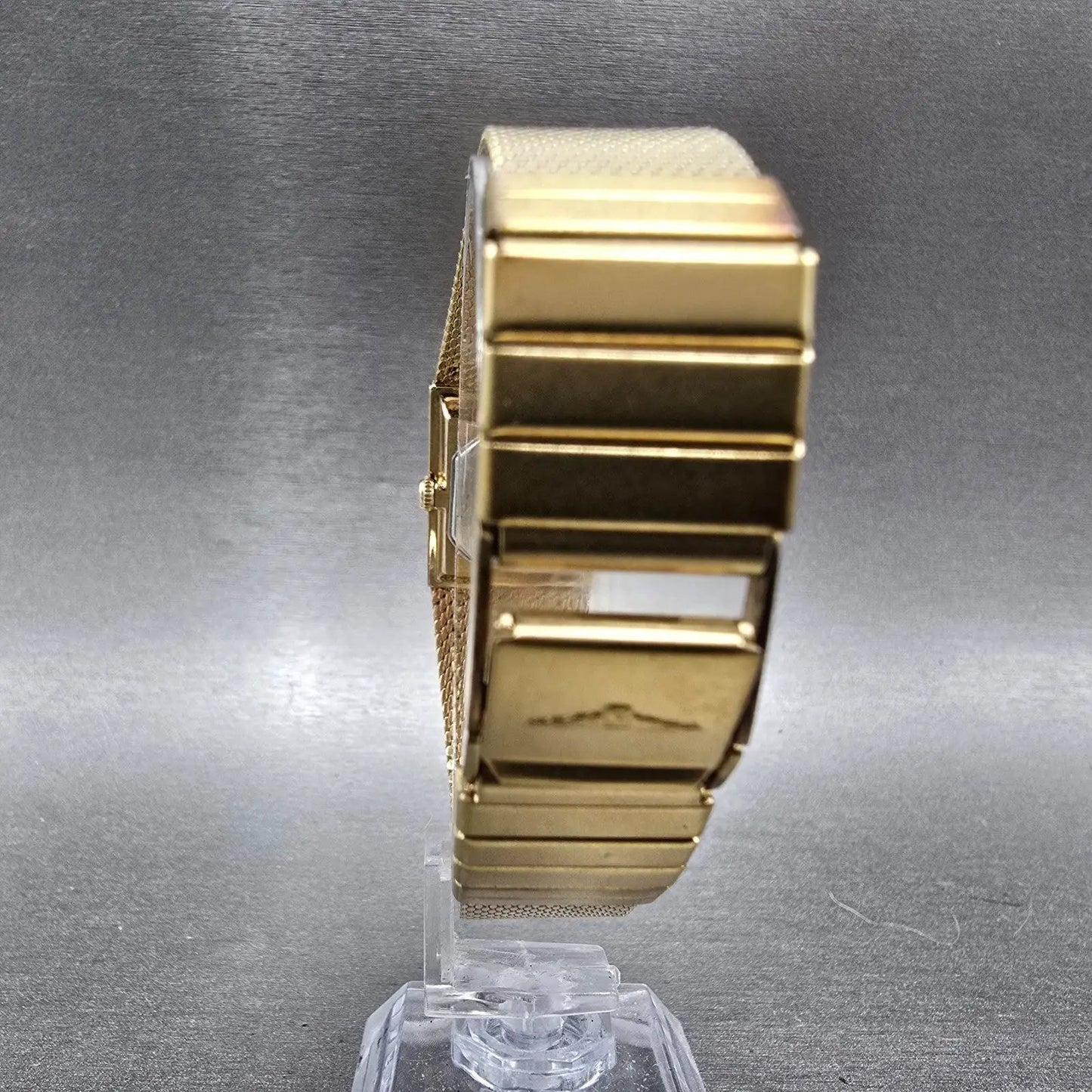 Longines Tank Watch Women 21mm Gold Dial Gold Tone Rectangle New Battery VTG8