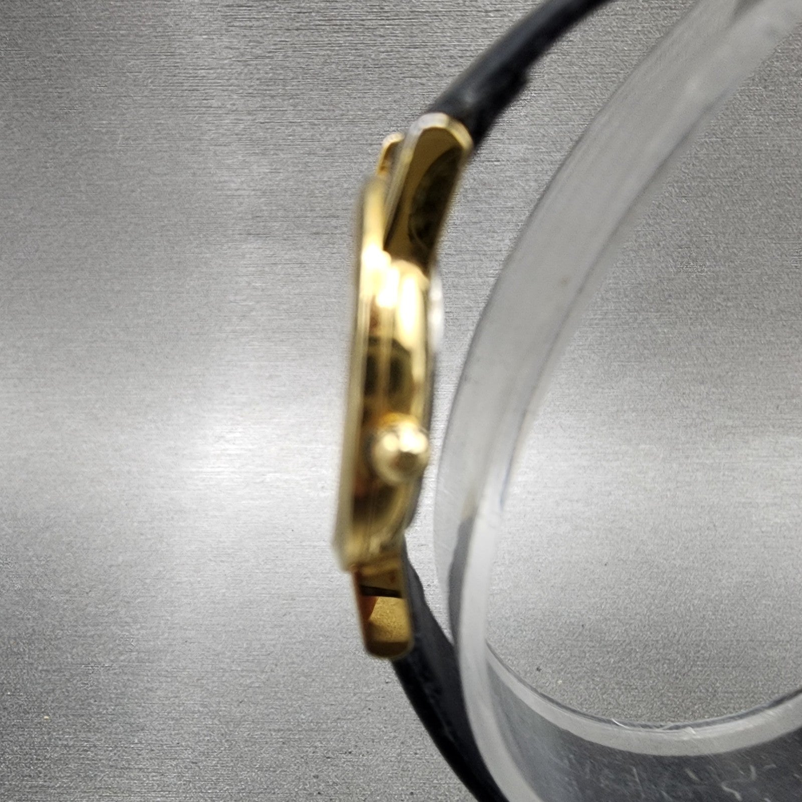 Movado Muesum Watch Women 25mm Black Dial Gold Tone Round 87 A1 845 New Battery2