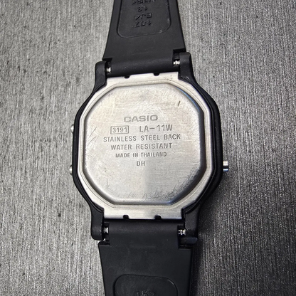 Casio LA-11W Digital Watch Women 26mm Black Dial Black Chrono Alarm New Battery10