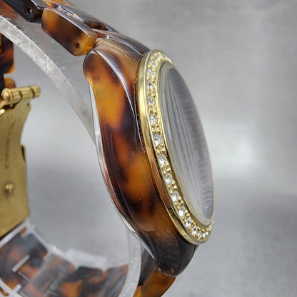 Fossil Stella Mini Watch Women 31mm Brown Dial Tortoise Resin Case Date New Batt3