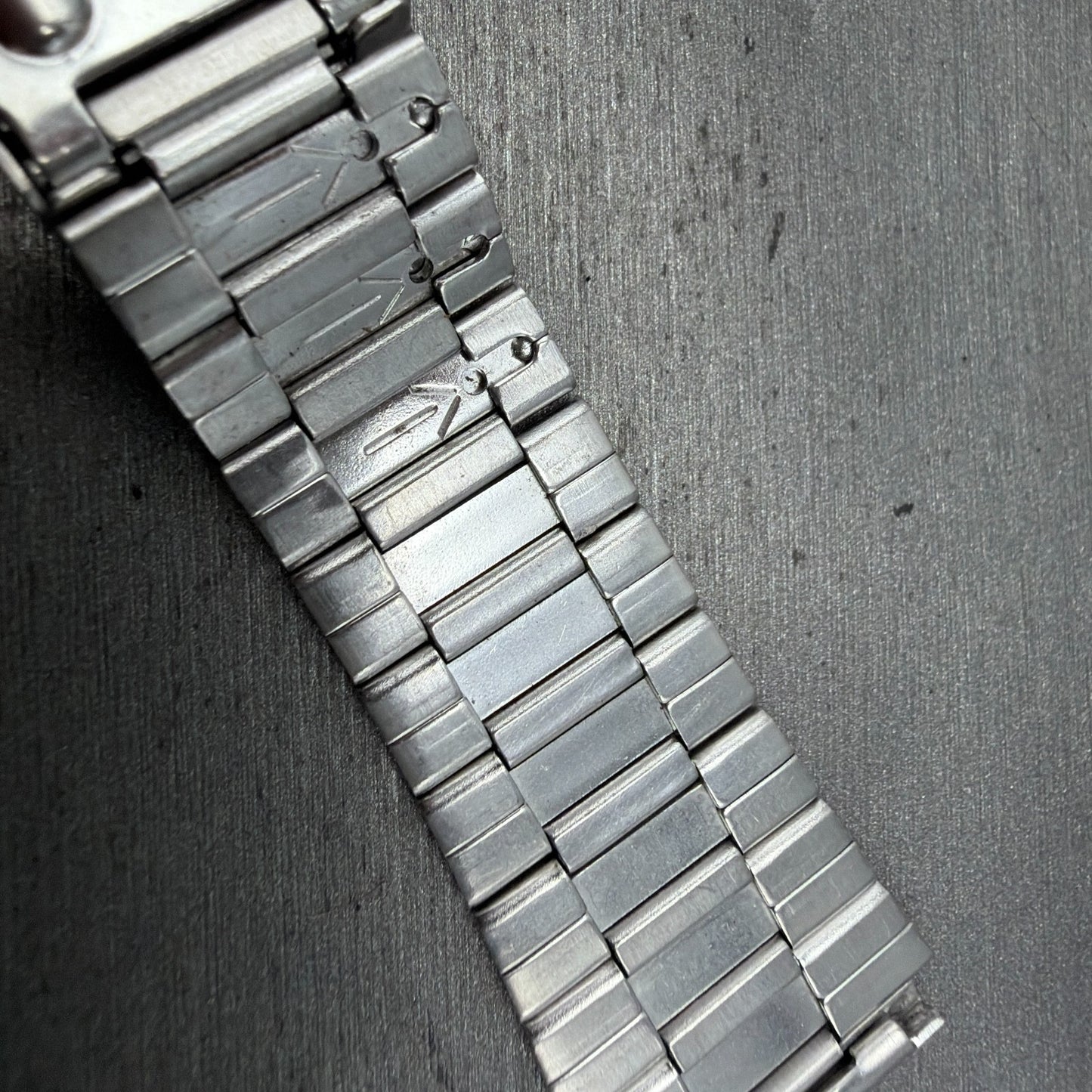 Seiko SQ Bracelet 21mm Stainless Steel Tri Folding Clasp Z1157 Vintage Japan B8
