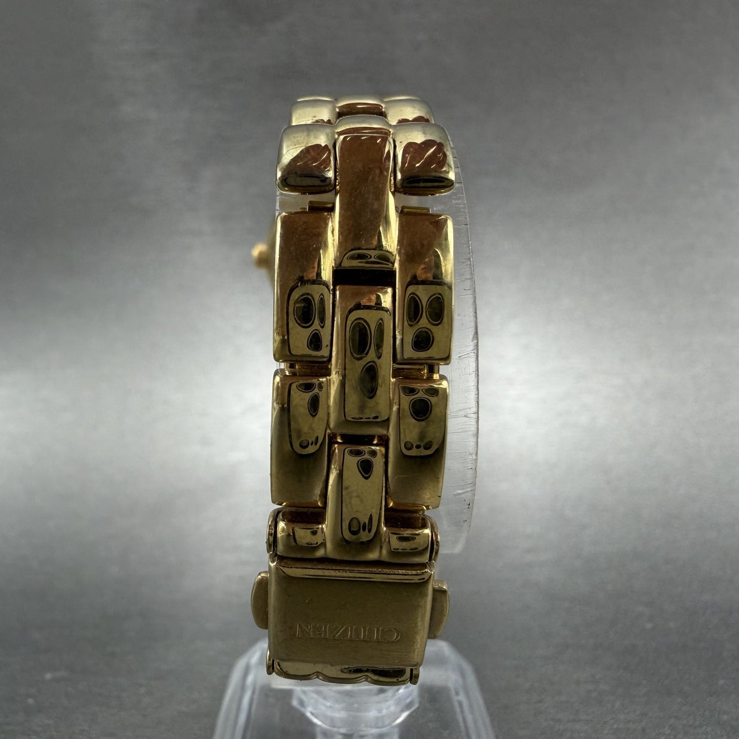 Citizen Watch Women 23mm Black Dial Gold Tone Round 5930-S98993 New Battery ABC7