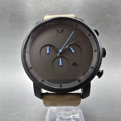MVMT Chronograph MC02 Watch Men 45mm Black Dial Black Tone Date Round New Batt5