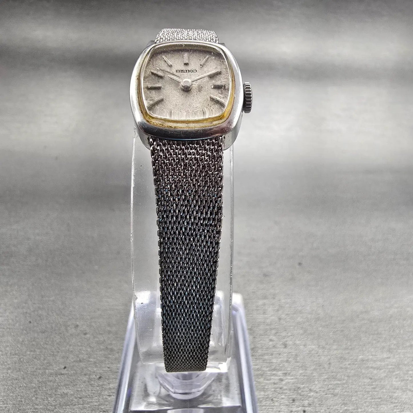 Seiko Watch Women 16mm Silver Dial Silver Tone Rectangle 11-5189 Works Vintage5