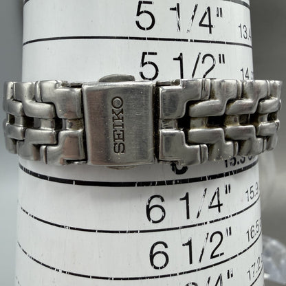 Seiko Watch Women 26mm Cream Dial Silver Tone Date Round 7N820599 New Battery Q10