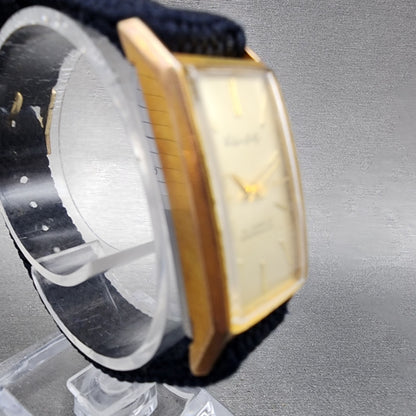 Citizen Jully Tank Watch Women 17mm Champange Dial Gold Tone Rectangle Runs3