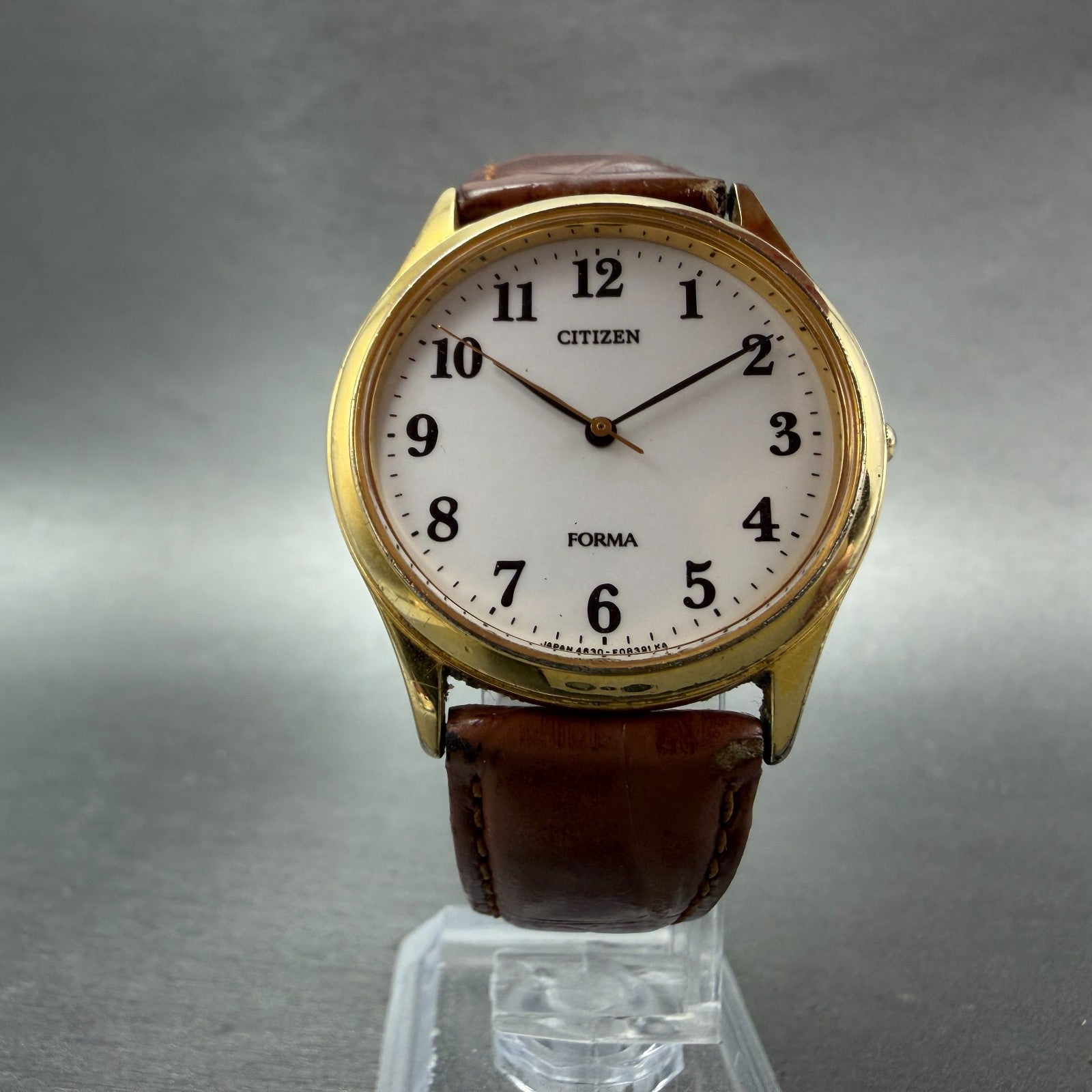 Citizen Forma Watch Men 33mm White Dial Gold Tone Round 4631-E63051 New BatteryA6