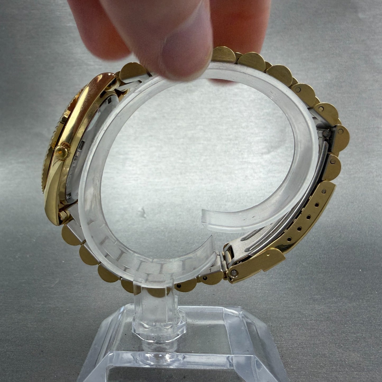 Wittnauer President Watch Men 35mm Champagne Dial Gold Tone Daydate New Battery6