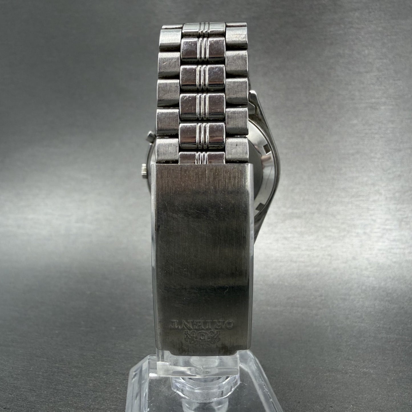 Orient Tri-Star Watch Men 36mm Blue Dial Steel Daydate Automatic Runs Crystal7