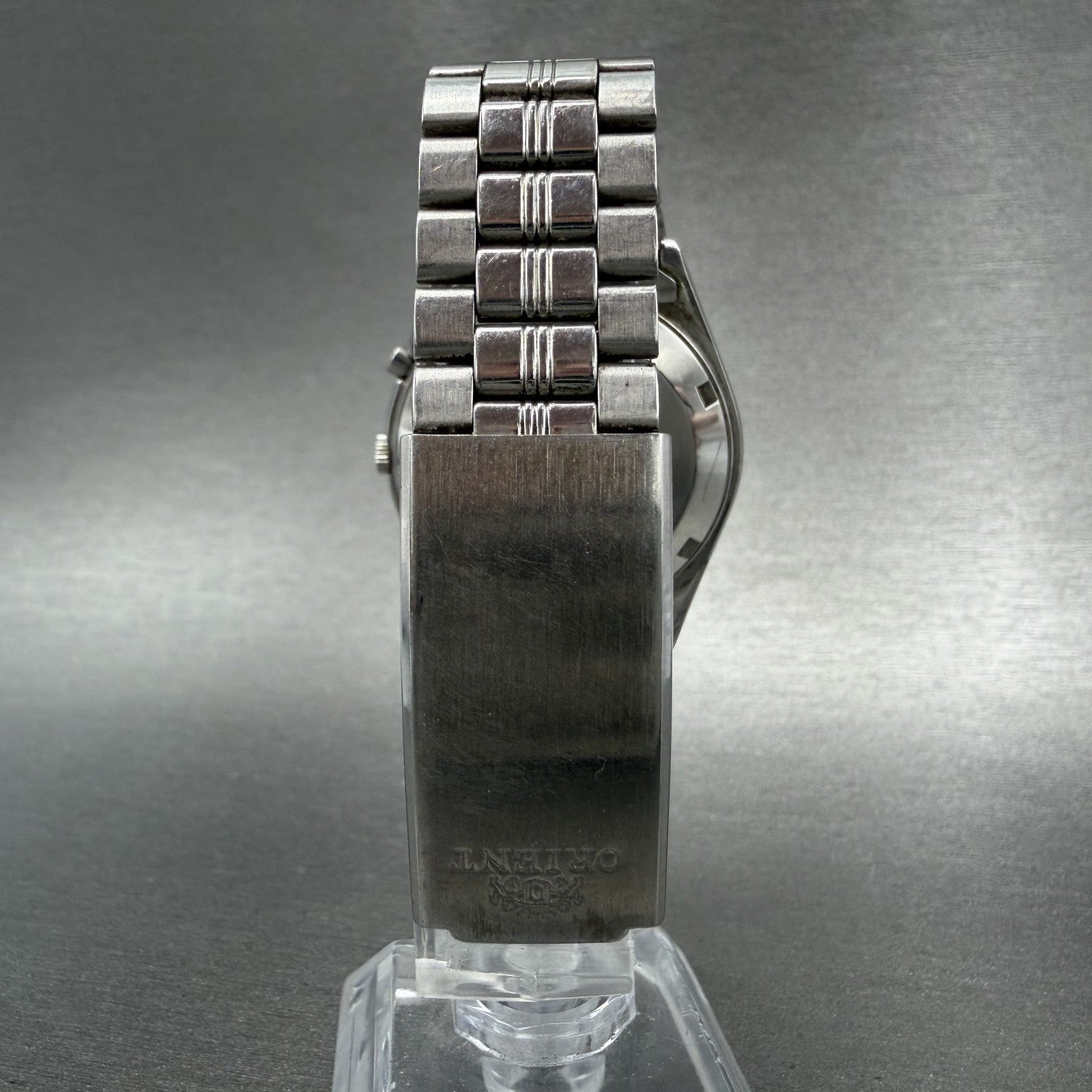 Orient Tri-Star Watch Men 36mm Blue Dial Steel Daydate Automatic Runs Crystal7