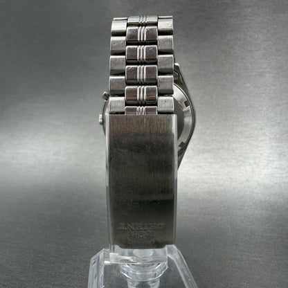 Orient Tri-Star Watch Men 36mm Blue Dial Steel Daydate Automatic Runs Crystal7