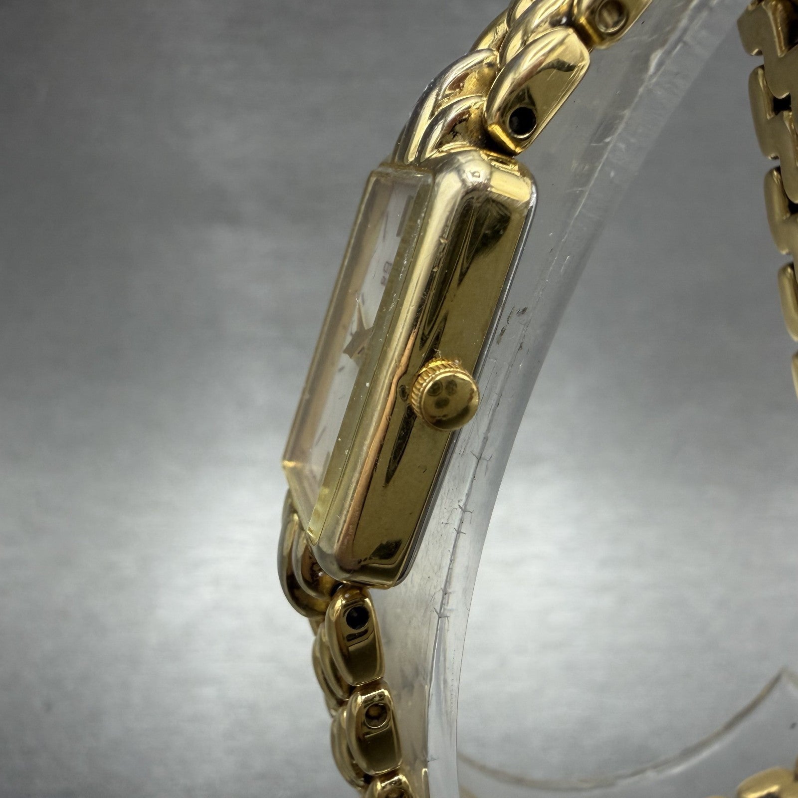Citizen Tank Watch Women 13mm MOP Dial Gold Tone Rectangle 5421S036505 NewBattA2