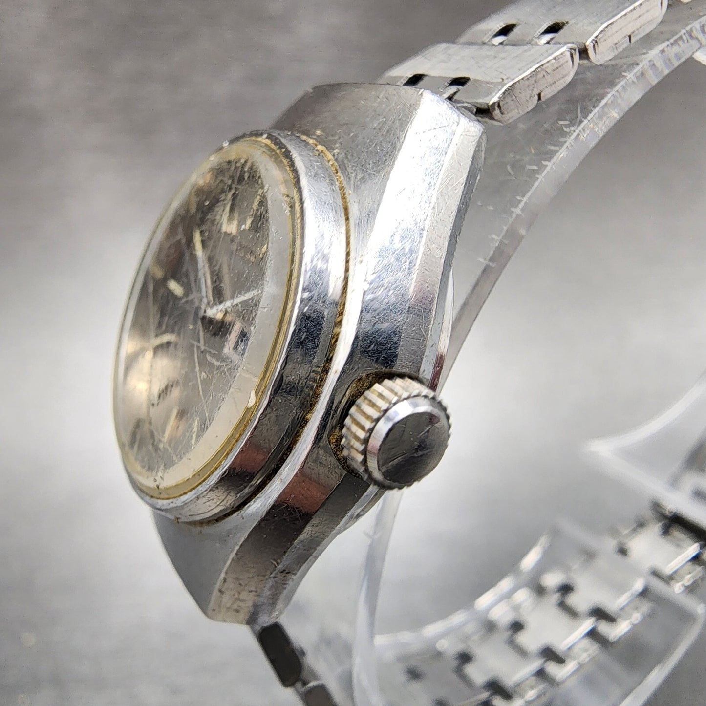 Seiko Automatic Watch Women 25mm Silver Dial Steel Daydate Round 22060040 READ2