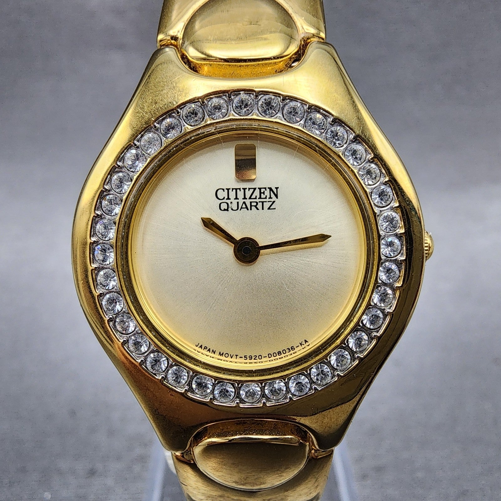 Citizen Watch Women 25mm Champagne Dial Gold Tone 5920S92324 New Battery1