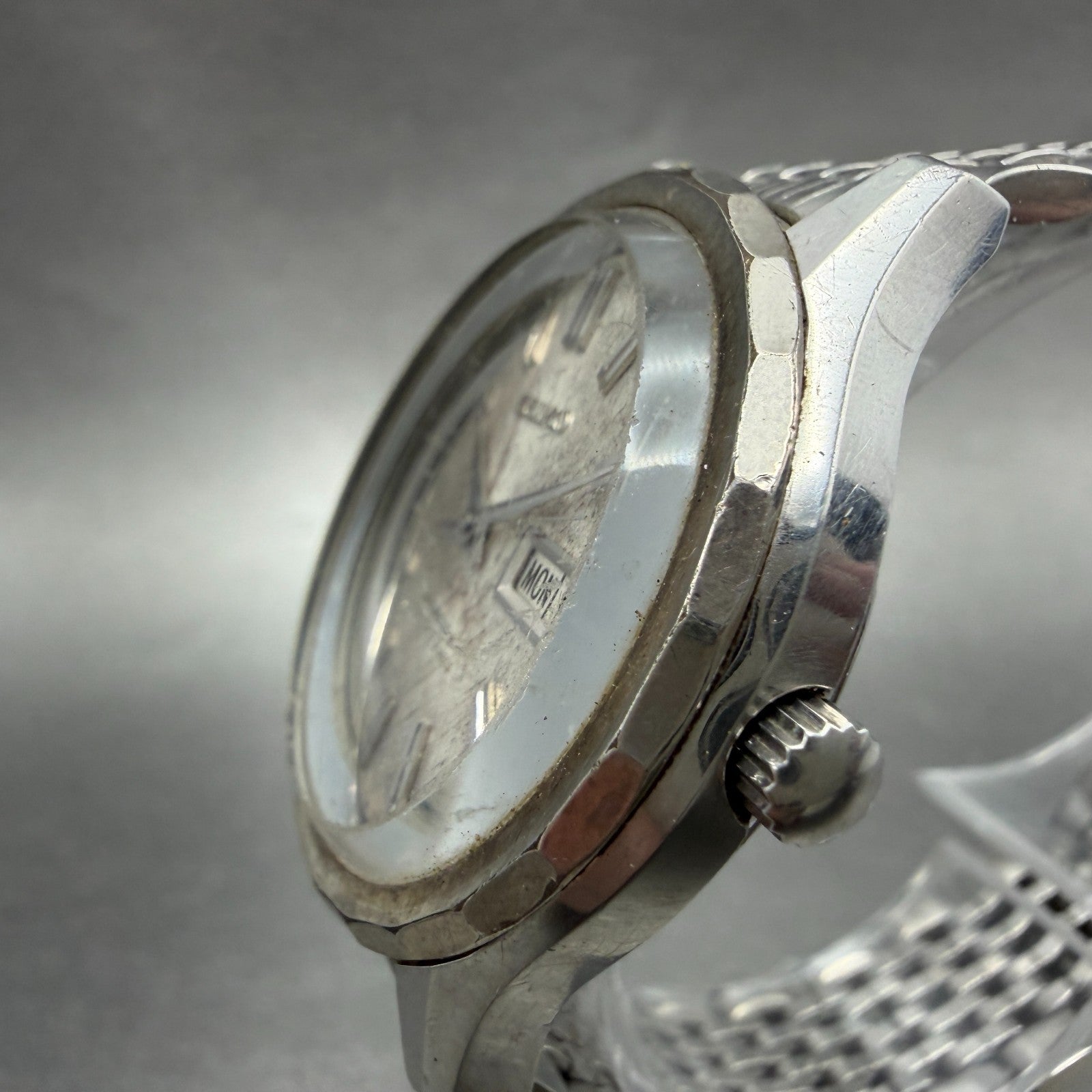 Seiko Business A Watch Men 37mm Silver Dial Silver Tone Daydate 8346-9010 PARTS3