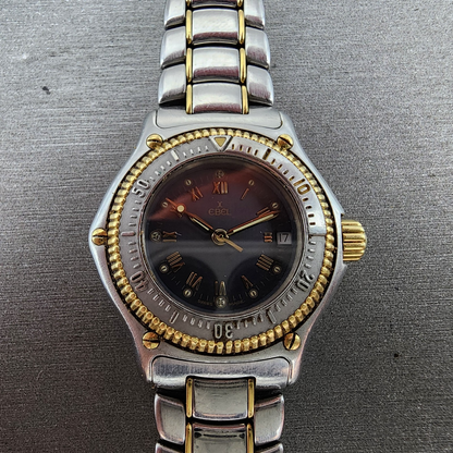 Ebel Discovery Dive Watch Women 29mm Gray Dial Two Tone Date READ!! New Battery1