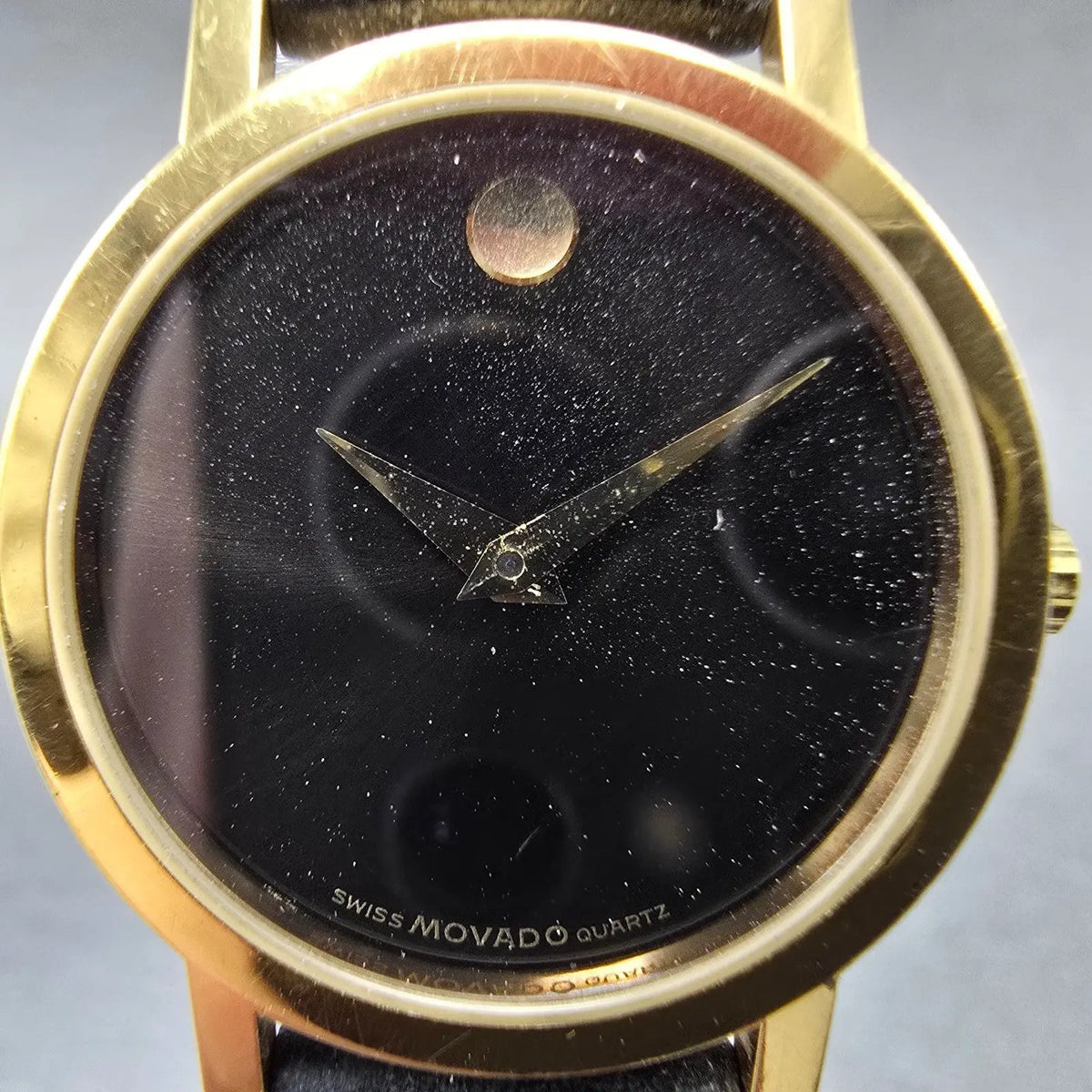 Movado Muesem Watch Women 25mm Black Dial Gold Tone Round 87 A1 832 PARTS2